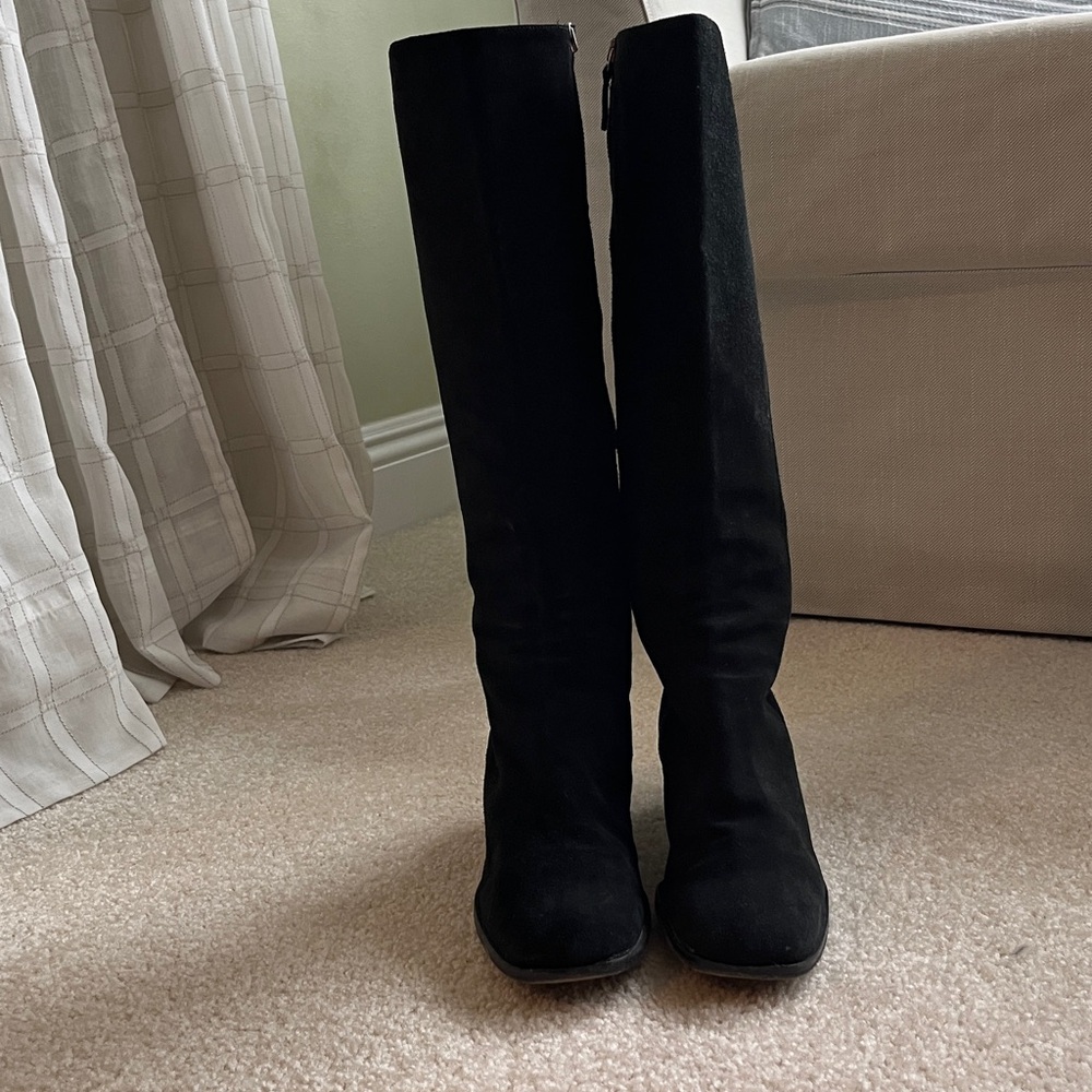 Michael Kors Elegant Black suede Knee-High Women's Boots. Zipper, size 7, Italy
